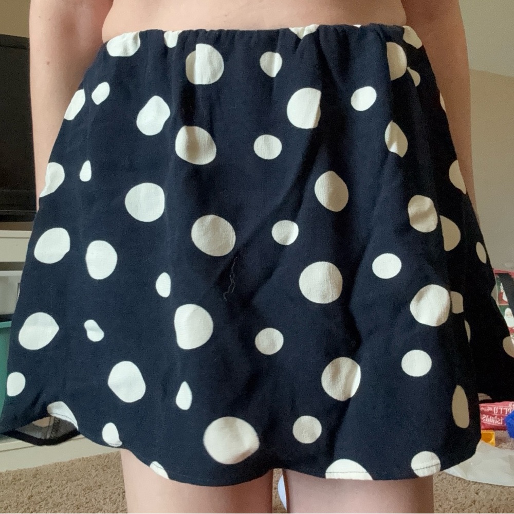 Zara Polka Dot Bubble Hem Mini Skort
